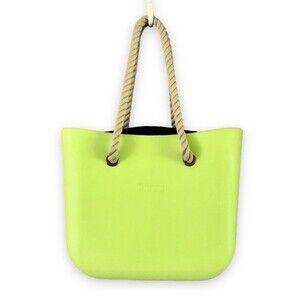 O bag obag Fullspot Lime Green with Natural Long Rope Handles Classic Bag